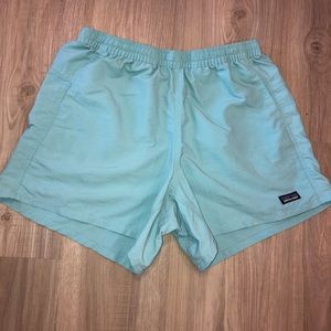 Patagonia light blue swim shorts